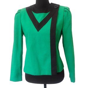 Vintage 1970s Graphic Green Jacket